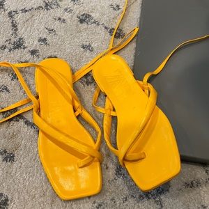 Zara Leather Wrap Sandals